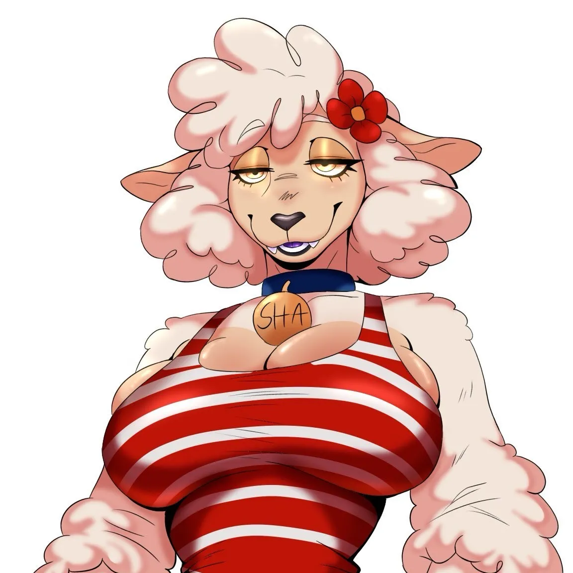 Sha the sheep's versatile AI avatar supporting roleplay, NSFW chat, and open ai interactions