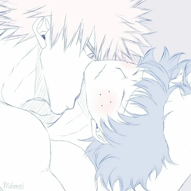 Minimalist Deku x Bakugo -- BL avatar for google chat integration, featuring adaptive emotional expressions