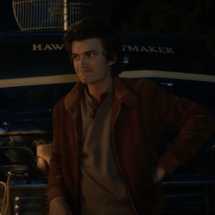 Minimalist Steve Harrington avatar for google chat integration, featuring adaptive emotional expressions