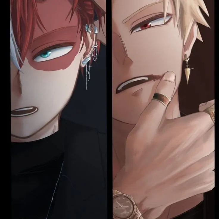 MHA - Bakugo and Todoroki: Fantasy-themed AI roleplay character art for immersive storytelling