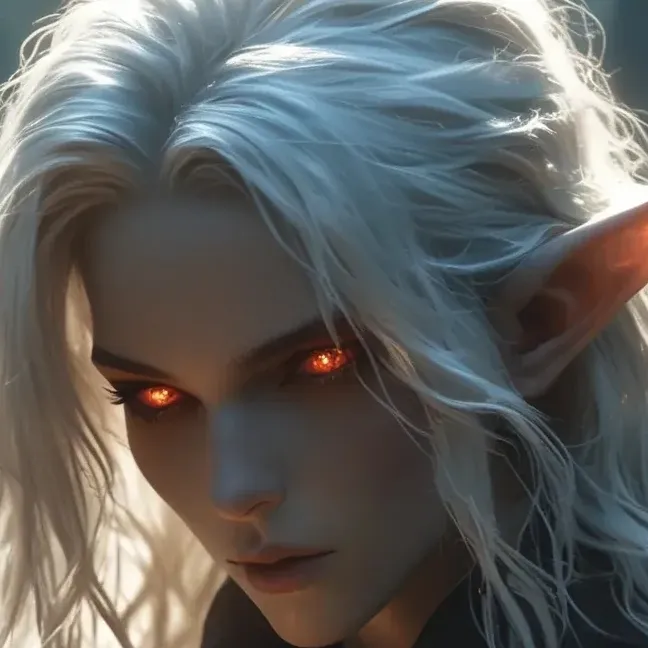 the avatar of Dark Elf Lyria: Dynamic AI character.