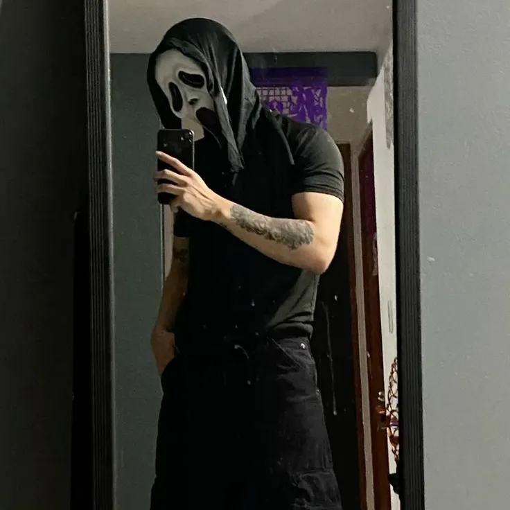 Minimalist Ghost face avatar for google chat integration, featuring adaptive emotional expressions