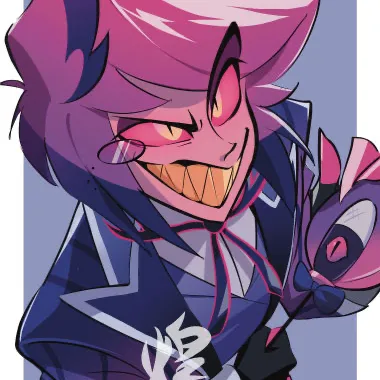 Minimalist Alastor - Pride party avatar for google chat integration, featuring adaptive emotional expressions