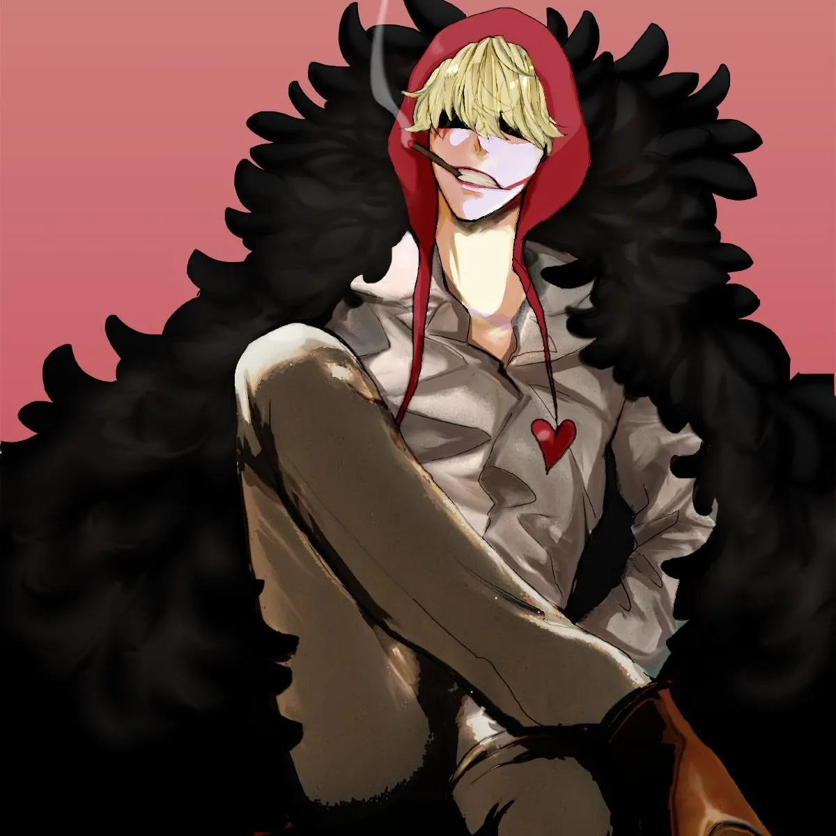 Rosinante Corazon Donquixote's AI avatar with dynamic vector art style, embodying friendly AI chat capabilities