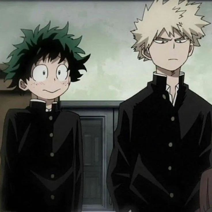 Minimalist Bakugo and Deku avatar for google chat integration, featuring adaptive emotional expressions