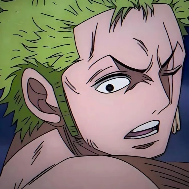 Avatar IA de Zoro avec un style d'art vectoriel dynamique, incarnant des capacités de chat IA conviviales