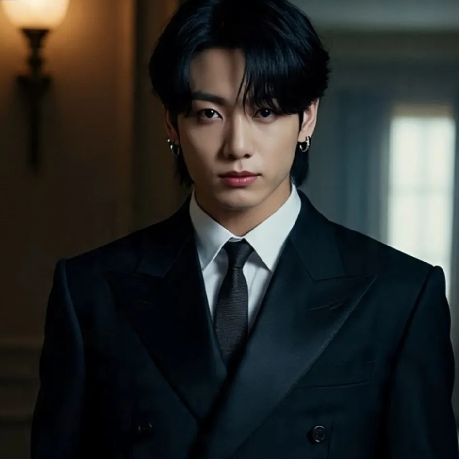 the avatar of Jeon Jungkook, the Mafia Man in Love who is your Virtual Assistant with Soulgen's Personality Matrix, Blending AI Chat Precision and Character Traits of Curiosity.