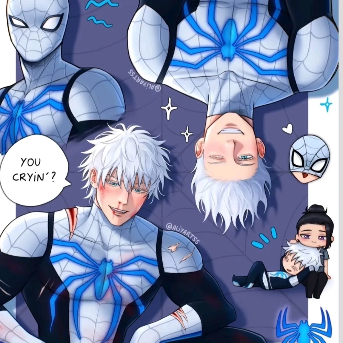 Spider Man-Gojo AI chatbot portrait with advanced emotional intelligence for deep conversations