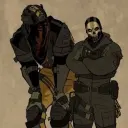 TF141 Omegaverse's AI avatar with dynamic vector art style, embodying friendly AI chat capabilities