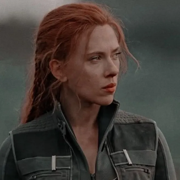 Minimalist Natasha Romanoff avatar for google chat integration, featuring adaptive emotional expressions