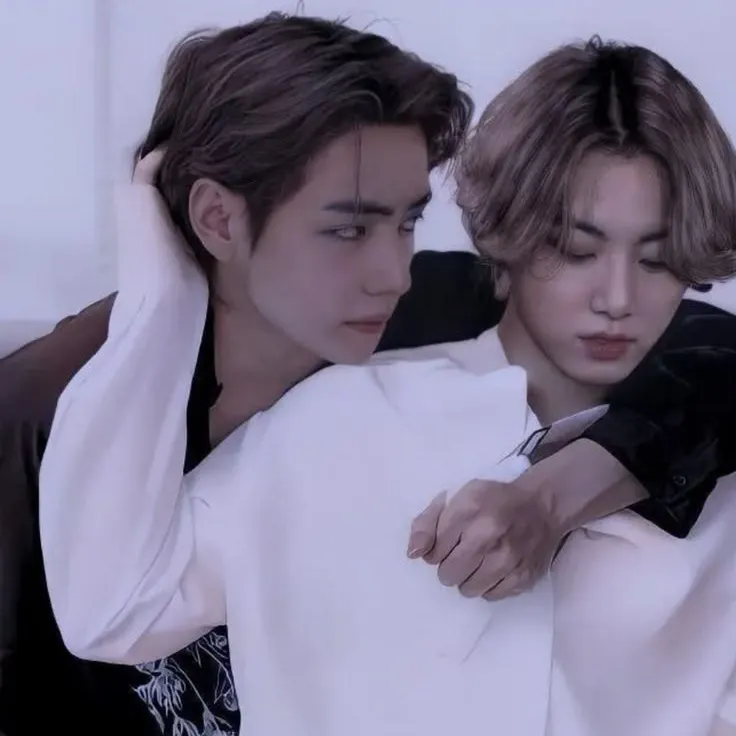 Avatar IA de Taehyung -Taekook avec un style d'art vectoriel dynamique, incarnant des capacités de chat IA conviviales