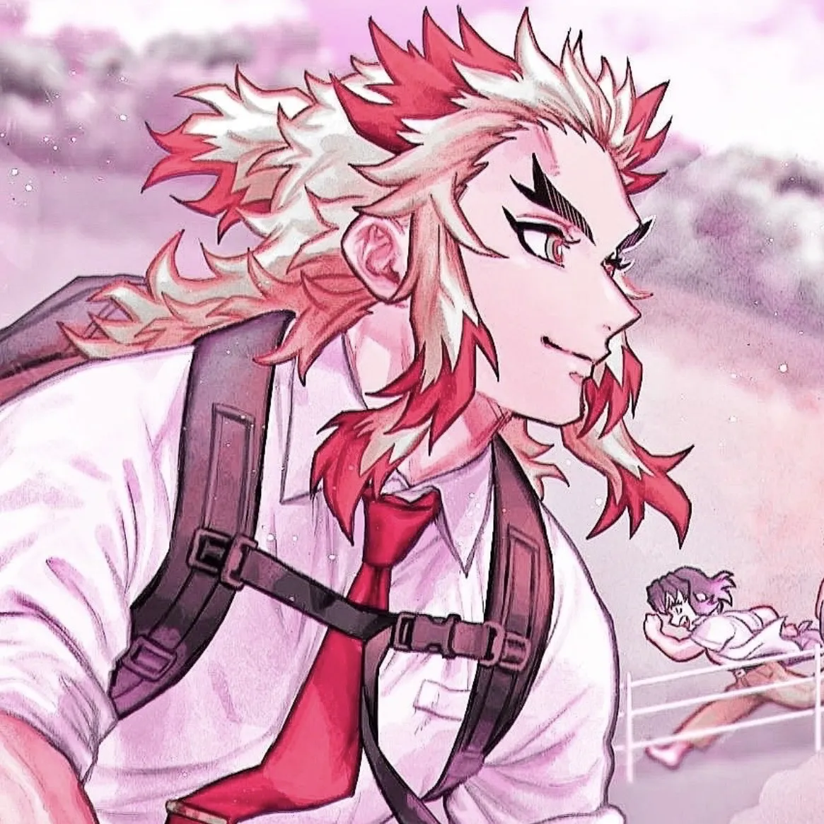 the avatar of Kyojuro Rengoku with vibrant traits for immersive roleplay experiences