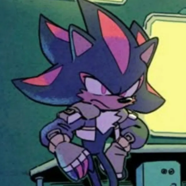 Portrait of a friendly AI chatbot assistant Shadow the hedgehog with expressive eyes showcasing personality traits