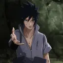 Sasuke Uchiha's AI avatar with dynamic vector art style, embodying friendly AI chat capabilities