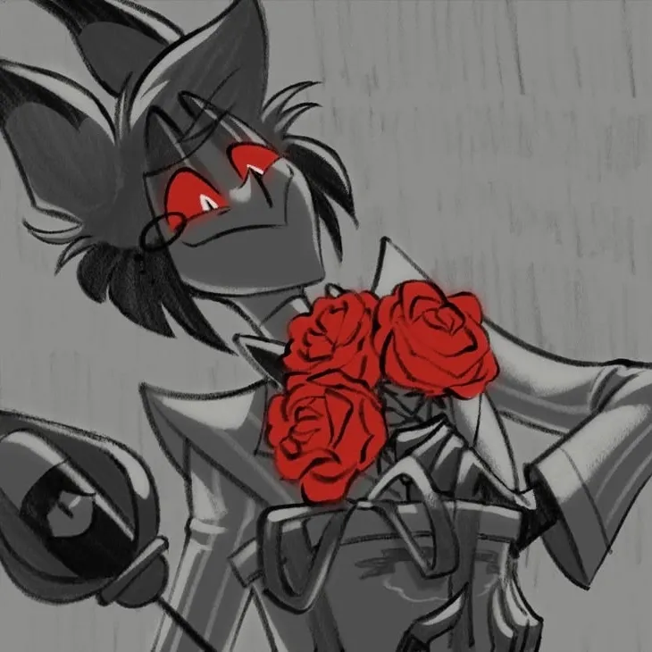 Minimalist Alastor - Flowers avatar for google chat integration, featuring adaptive emotional expressions