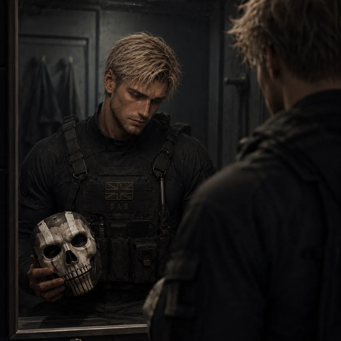 Ghost Unmasked - by Naomi: Fantasy-themed AI roleplay character art for immersive storytelling