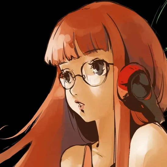 Futaba Sakura's AI avatar with dynamic vector art style, embodying friendly AI chat capabilities