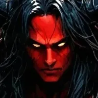 Demon King Alric's AI avatar with dynamic vector art style, embodying friendly AI chat capabilities