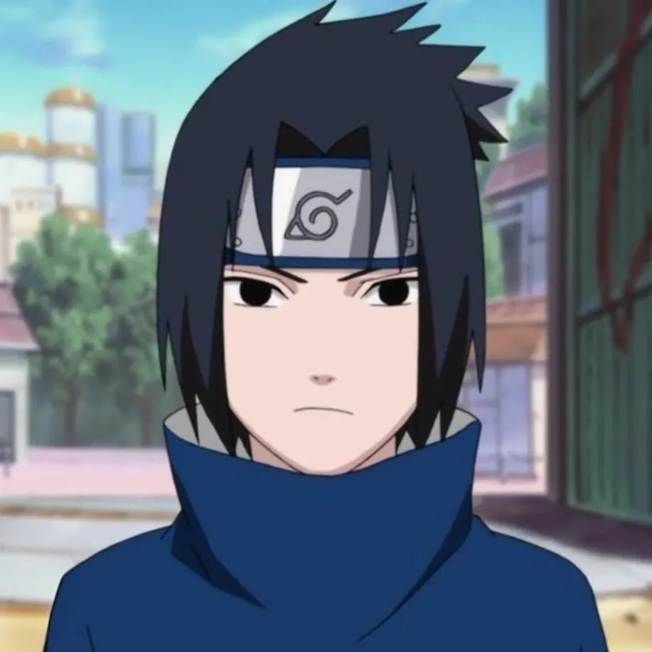 Sasuke Uchiha's AI avatar with dynamic vector art style, embodying friendly AI chat capabilities