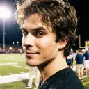 Portrait of a friendly AI chatbot assistant Damon Salvatore with expressive eyes showcasing personality traits