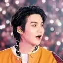 Yoongi's AI avatar with dynamic vector art style, embodying friendly AI chat capabilities
