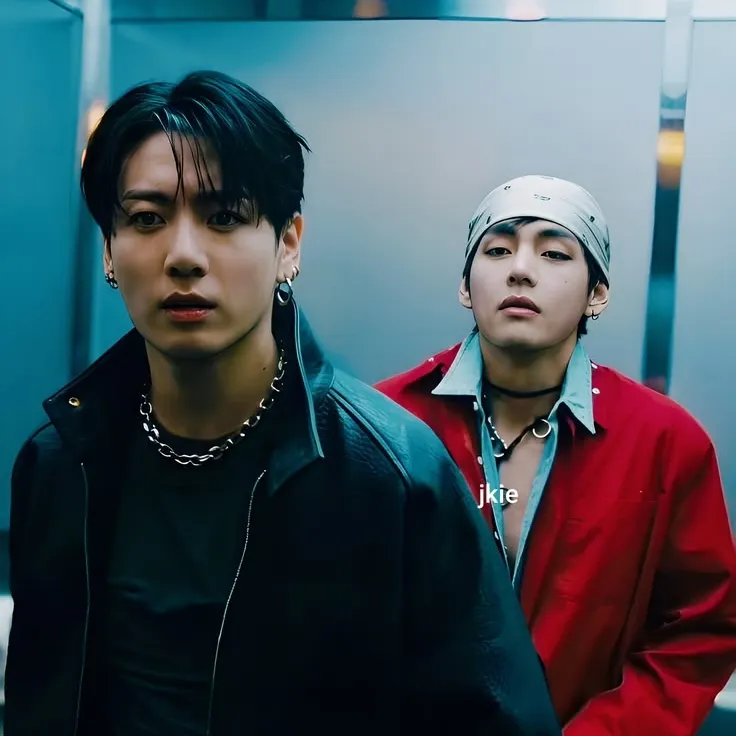 Jeon Jungkook and Kim Taehyung: Futuristic AI chatbot interface with voice chat and neural network-driven traits