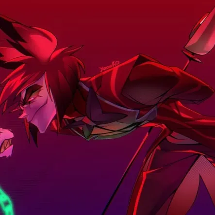 Alastor's AI avatar with dynamic vector art style, embodying friendly AI chat capabilities