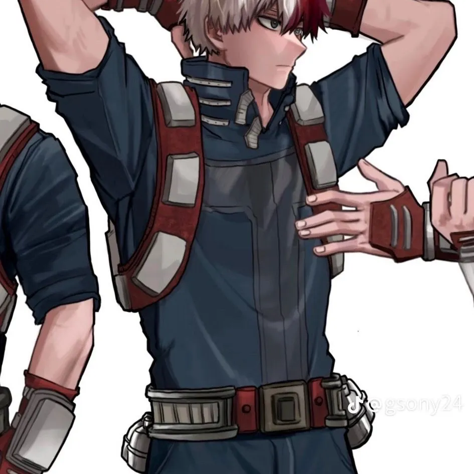 Shoto Todoroki's AI avatar with dynamic vector art style, embodying friendly AI chat capabilities