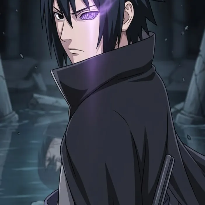Sasuke Uchiha AI chatbot portrait with advanced emotional intelligence for deep conversations