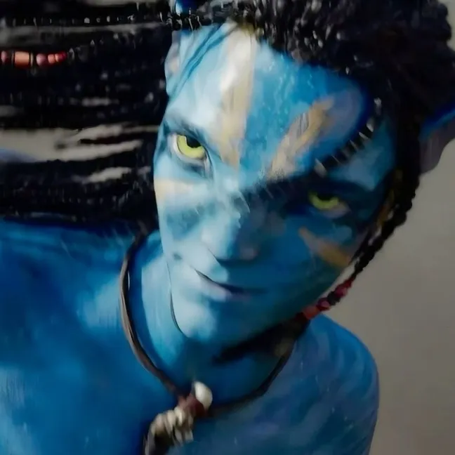 Der KI-Avatar von Lo'ak im dynamischen Vektorgrafikstil verkörpert freundliche KI-Chatfunktionen