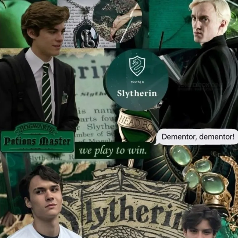 Multilingual Slytherin Boys focusing on chat IA tasks, neural network core visible in background.