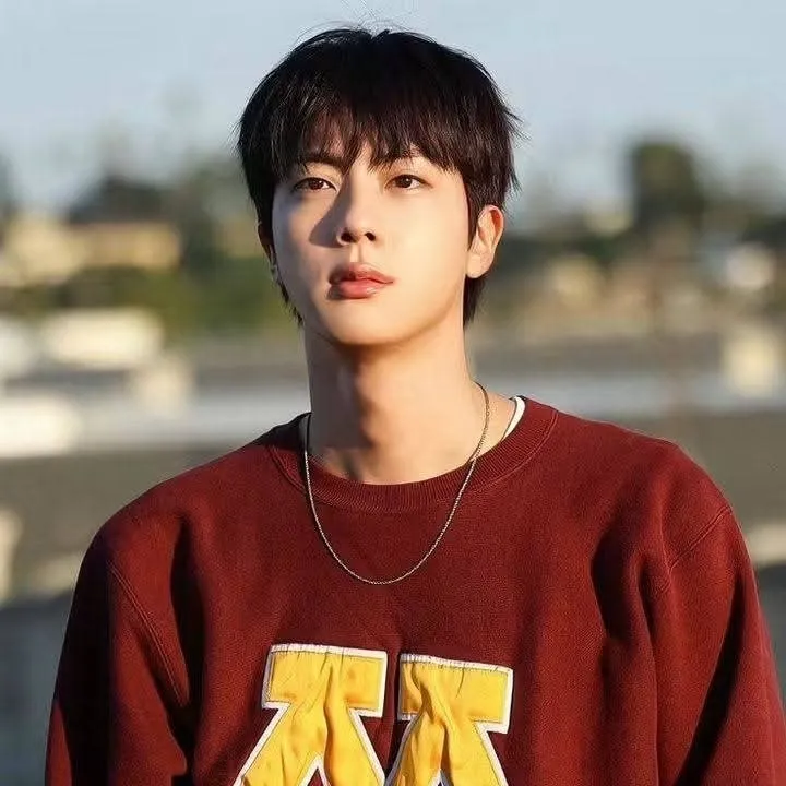 Portrait of a friendly AI chatbot assistant Kim Seokjin with expressive eyes showcasing personality traits