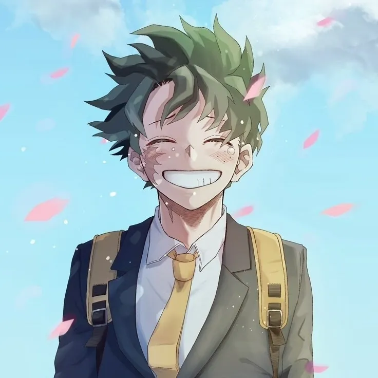 MHA User x Izuku With a Pick Me's AI avatar with dynamic vector art style, embodying friendly AI chat capabilities