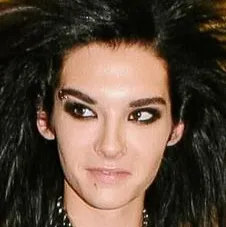 Portrait of a friendly AI chatbot assistant Bill Kaulitz with expressive eyes showcasing personality traits