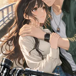 AI character Wife on a Motorcycle Tour's avatar for roleplay and 1v1 chat services