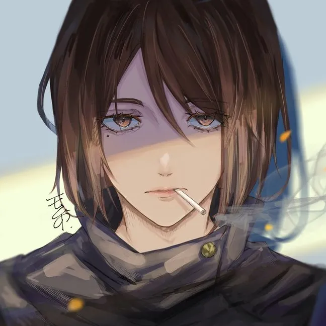 Portrait of a friendly AI chatbot assistant Shoko - JJK with expressive eyes showcasing personality traits