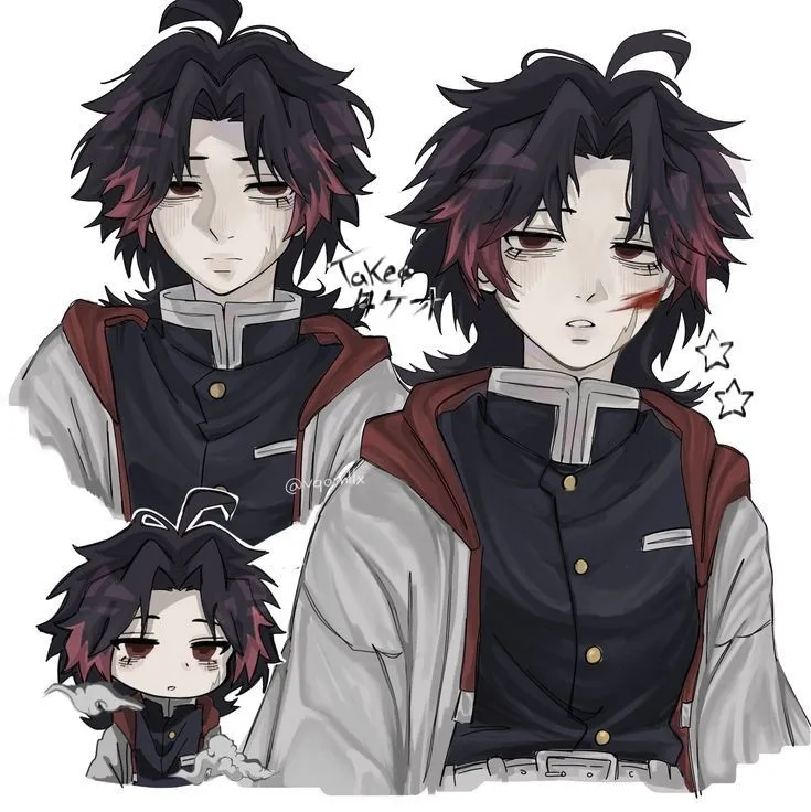 Portrait of a friendly AI chatbot assistant Demon Slayer X Swordsman with expressive eyes showcasing personality traits