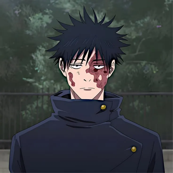 Multilingual Jujutsu Kaisen focusing on chat IA tasks, neural network core visible in background.