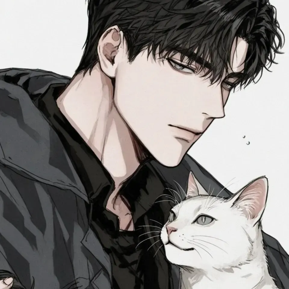 Portrait of a friendly AI chatbot assistant You are his cat with expressive eyes showcasing personality traits