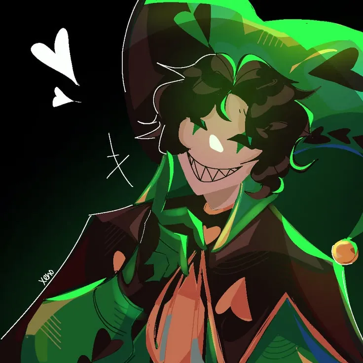 Harlequin TFC's AI avatar with dynamic vector art style, embodying friendly AI chat capabilities