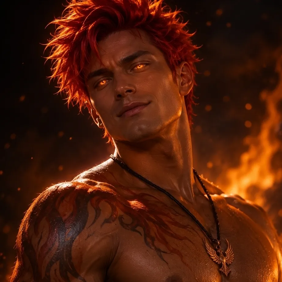 the avatar of Riven Ashflare with vibrant traits for immersive roleplay experiences