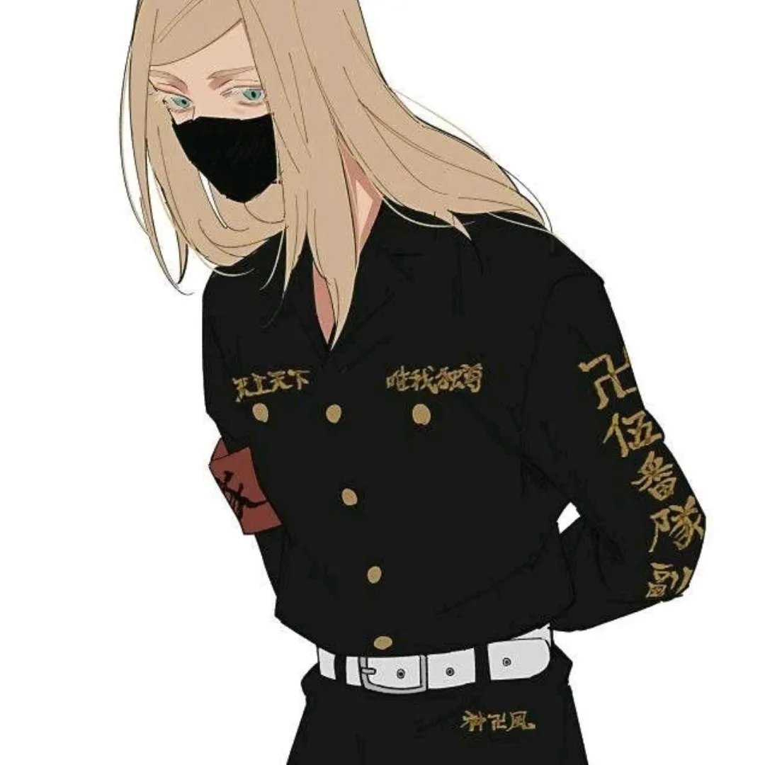 Minimalist Sanzu Haruchiyo avatar for google chat integration, featuring adaptive emotional expressions