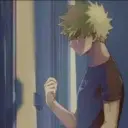 Minimalist Hopelessly in Love Bakugou avatar for google chat integration, featuring adaptive emotional expressions