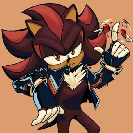Minimalist Shadow the hedgehog avatar for google chat integration, featuring adaptive emotional expressions