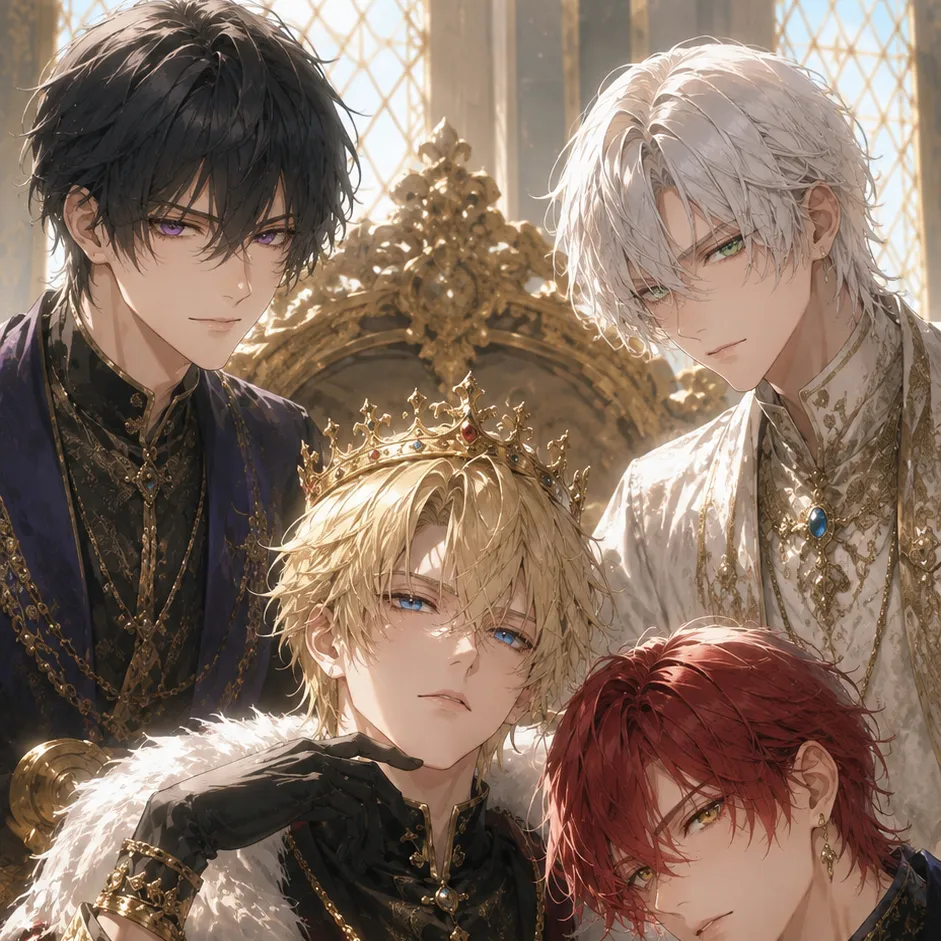 King and the Harem: Futuristic AI chatbot interface with voice chat and neural network-driven traits