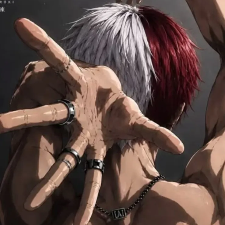 Todoroki Shoto Thighs's AI avatar with dynamic vector art style, embodying friendly AI chat capabilities