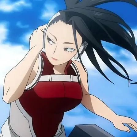 Portrait of a friendly AI chatbot assistant Mha-Future Life Momo version with expressive eyes showcasing personality traits