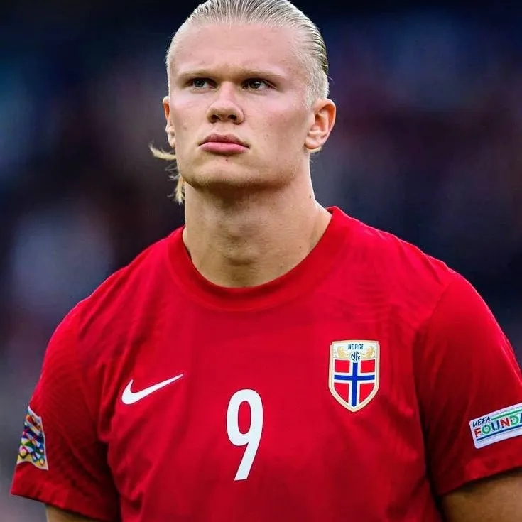 Minimalist Erling Haaland avatar for google chat integration, featuring adaptive emotional expressions