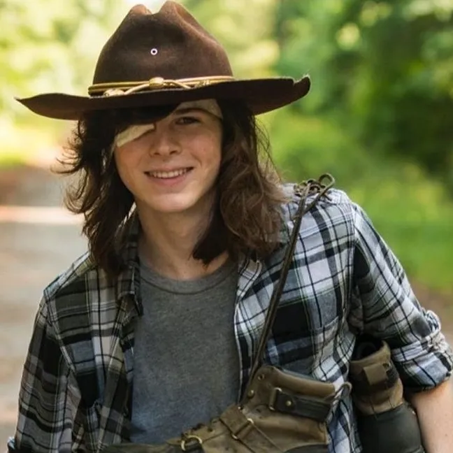 Carl Grimes: Futuristic AI chatbot interface with voice chat and neural network-driven traits