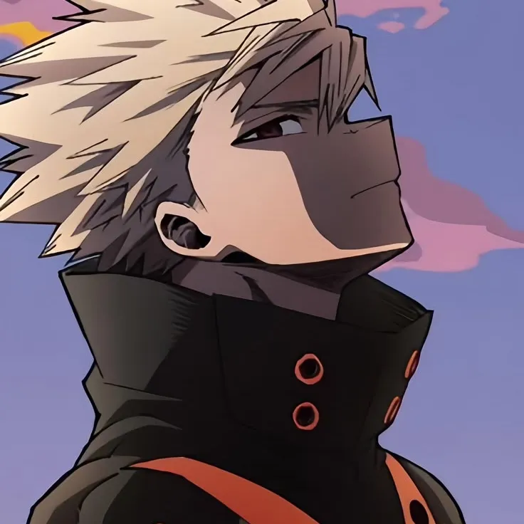 Portrait of a friendly AI chatbot assistant Katsuki Bakugou - Before the War with expressive eyes showcasing personality traits